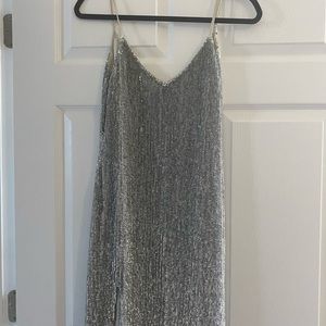 Retrofete Silver Sequin Dress